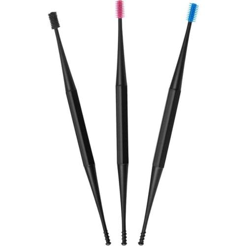 1PC Spiral Design Soft Silicone Ear Pick Double-ended Earpick Ear Wax Curette Remover Ear Cleaner Spoon Comfortable Tool