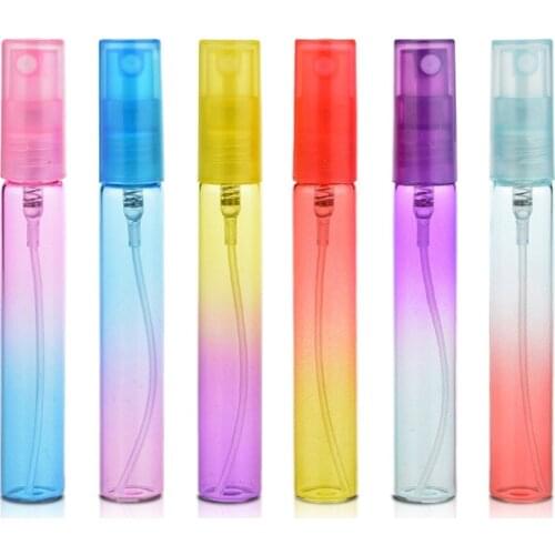 10/20pcs 8ml MINI Refillable Perfume Bottle Portable colour glass containers storage spray box Cosmetic Container For Travel