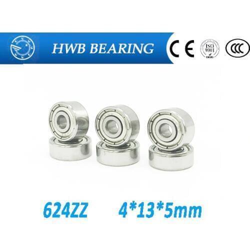 10PCS/LOT 624 624Z 624ZZ ABEC-7 ball bearing 4*13*5 mm chrome steel bearing free shipping