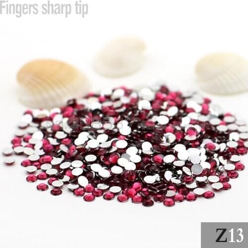 1000pcs 3mm SS12 Round Fashion Glitter Nail Art Rhinestone rose red Crystal Decoration Rhinestones Beads Nail DIY Z13