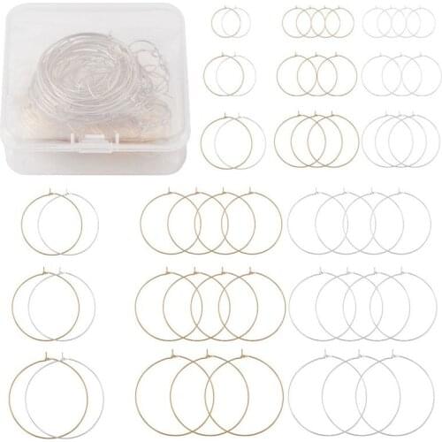 120pcs/box 304 Stainless Steel Wine Glass Charms Rings Earrings Circle Wire Hoop Findings Gift Party Drink Wine Labeling