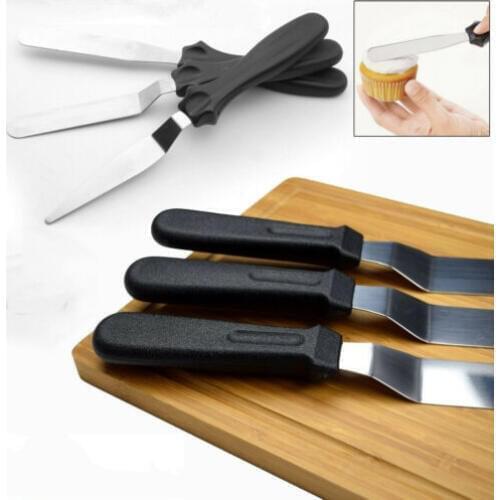3pcs Stainless Steel Spatula Palette Knife Set Cake Decorating Smooth Tools Kit New