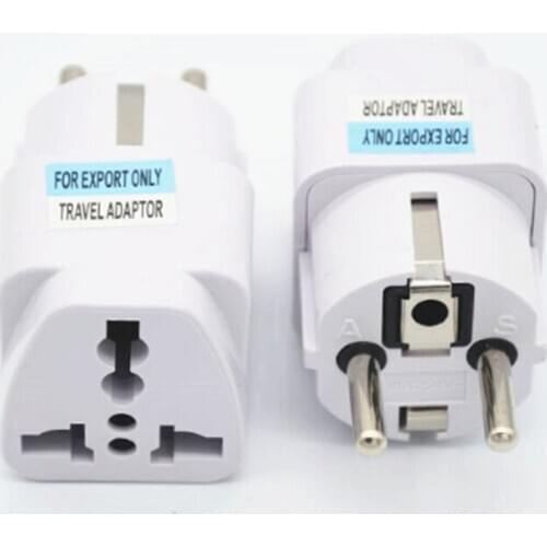 500pcs German KR EU Plug Adapter Universal AU UK US To EU European Euro Germany Travel AC Power Adapters Sockets Electric Outlet