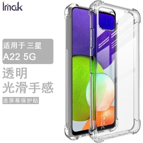 A22 5G Soft TPU Case IMAK Crystal Clear Airbag Protective Back Cover for Samsung Galaxy A22 5G 2021 A 22 A2 2 Bumper Shockproof