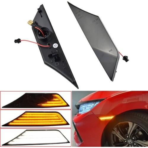 Dynamic Flowing Blinker LED Turn Signal Side Marker Light For Honda Civic 10th Gen Sedan Coupe Hatchback 2016 2017 2018
