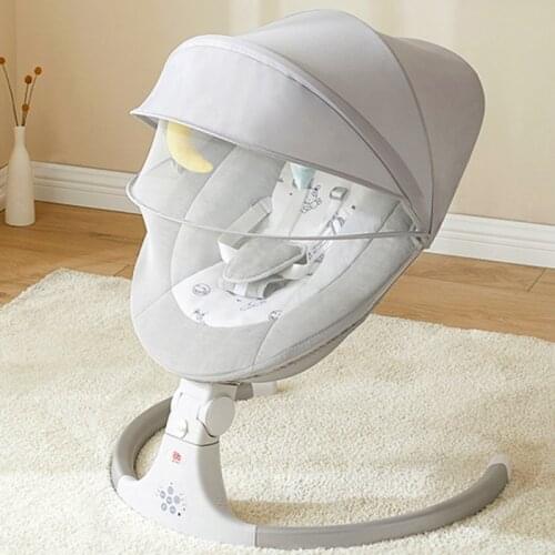 Baby Shining Smart Electric Newborn Cradle Crib Rocking Toddler Chair Bouncer Calm Bluetooth with Belt Remote Control Sleeping