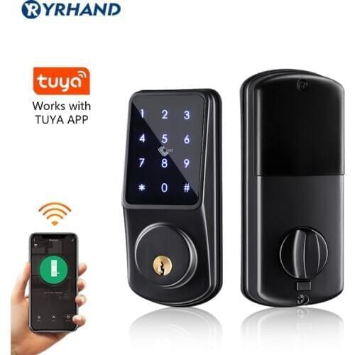 WiFi Keyless Secure Keypad remote control deadbolt Electronic Digital Smart Door Lock With Tuya App
