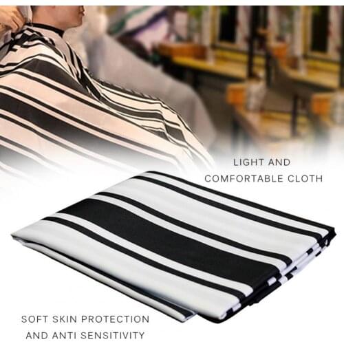 50% Hot Sale Thread Design Haircut Apron Anti-Static Adjustable Buckle Stripe Breathable Smooth Comfortable Haircut Cloth