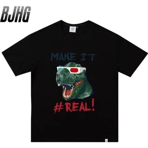100% Cotton Sunglasses Dinosaur T-shirt Men And Women Round Neck Short-sleeved Large Size T-shirt Mens Top Bottoming Shirt 7XL