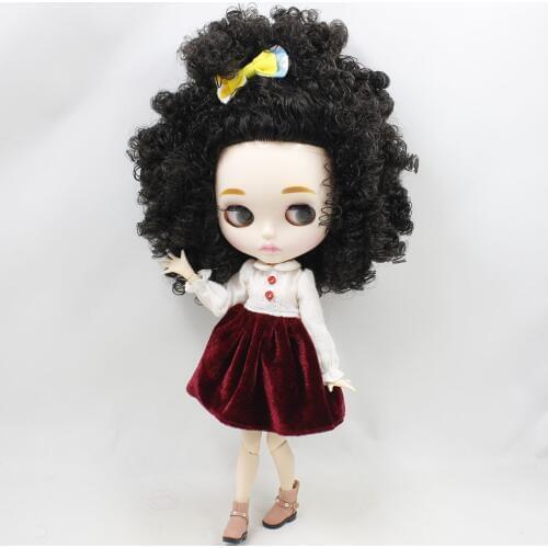ICY DBS Blyth Doll For Series No.BL9103 Black Afro hair Carved lips Matte face Joint body 1/6 bjd