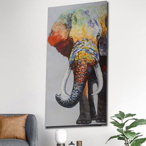 Colorful African Animal Painting Elephants Poster And Prints Wall Decor Living Room Canvas Painting Picture Home Posters
