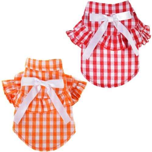Plaid Dog Clothes Spring Summer Pet Clothes For Small Medium Dogs Costume Puppy Outfit Chihuahua Dog Clothing For Dogs Cat Shirt