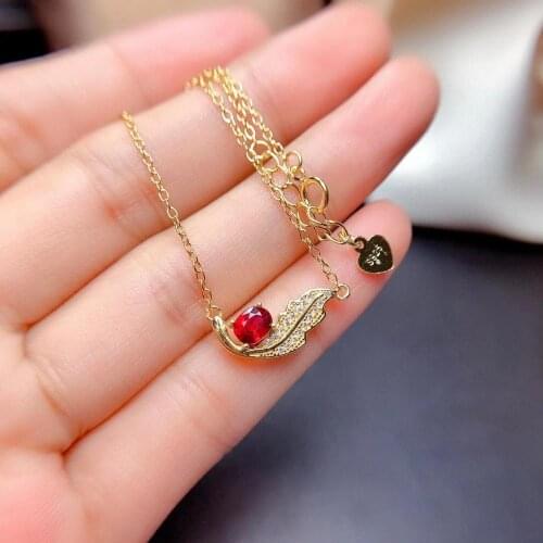 Top Sale Natural and Real Ruby Pendant Fahsion Ruby Necklace 925 Sterling Silver For Men or Women