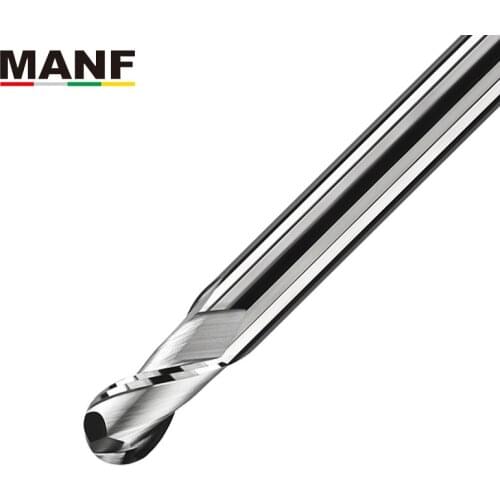 MANF 2 Flute HRC55 3mm 6mm CNC Aluminium End Mill Nice Ball Nose End mills Good Finish Tungsten Carbide Sprial Milling