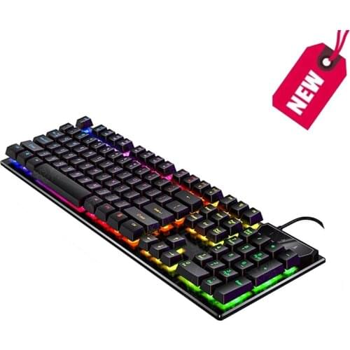 104 Key Mechanical Keyboard USB Wired LED Backlit YINDIAO Gaming Mechanical Keyboard Mouse Suit For Desktop