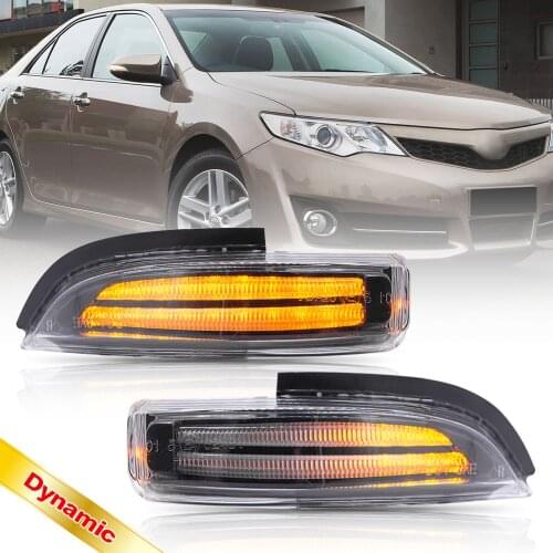 2PCS For TOYOTA YARIS AURIS CAMRY PRIUS C VERSO 2009- Clear LED Dynamic Side Mirror Blinker Light Turn Signal Lamp