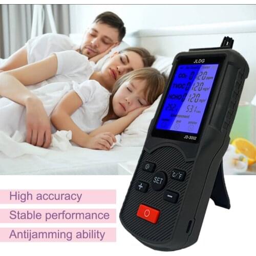 Multifunctional Air Quality Tester CO2 TVOC Meter Temperature Humidity Measuring Device Carbon Dioxide Monitor WIth LCD Screen
