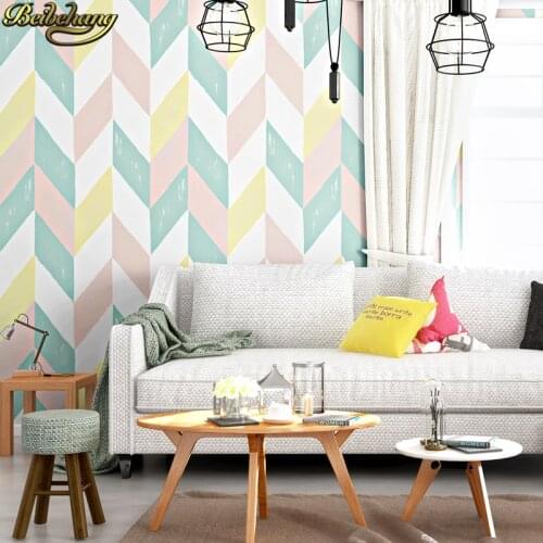 Beibehang Nordic wallpaper modern minimalist geometric lattice square wallpaper for living room bedroom TV background wall paper
