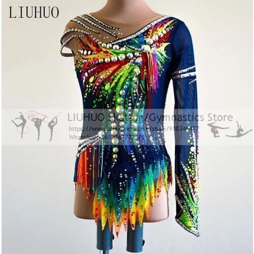 Figure Skating Dress Womens Girls' Ice performance Rhythmic gymnastics competition Leotard Artistic Costume Multicolor