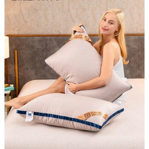 1 PC Five star hotel pillow feather velvet low, medium and high pillow matte thickened machine washable pillow core