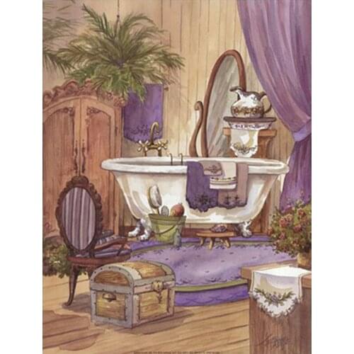 Full square round 5d Diamond embroidery Bath crock pictures by number diy diamond painting wedding decoration stickerZP-2178