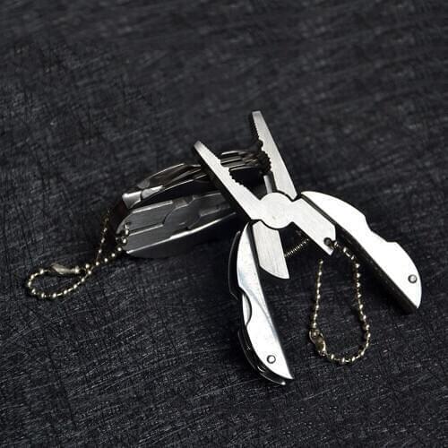Portable Multifunction Folding Plier Stainless Steel Foldaway Knife Keychain Screwdriver Camping Survival EDC Tools Travel Kits