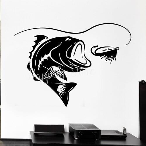 Fishing Wall Decal Bedroom Decoration Fish Lake Relax Relaxation Wall Stickers Cool Decoration Pvc Decals Garage Posters P603