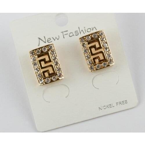 Maze Figured Cubic Zirconia Earrings