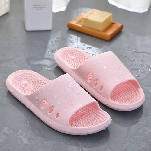 Summer Flat Slides Sandals Men Women Casual Massage Slippers Flip Flops Indoor Home Slippers Non-Slip Female Bath Slippers Shoes