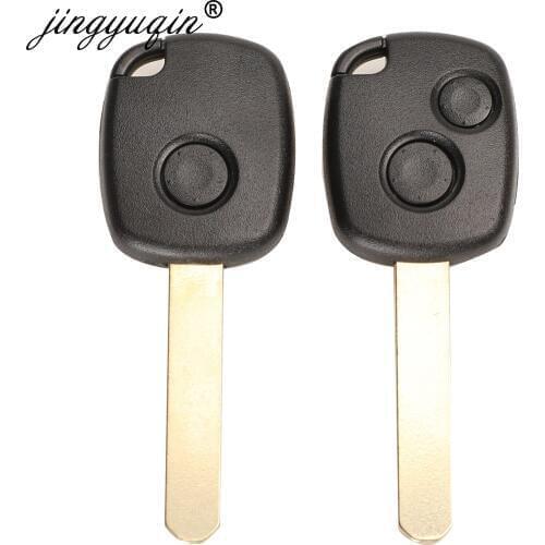 Jingyuqin 10pcs/lot Replacement Blank Case For Honda Odyssey Remote 1/2 Buttons Key Shell Fob Uncut Blade