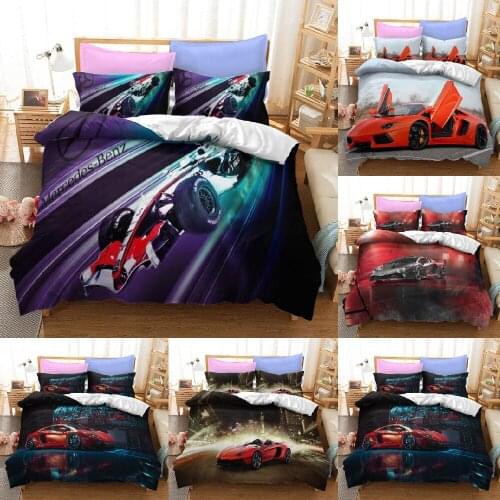 Super racing design 3D Bedding Set Soft Quilt Cover Duvet Cover Set Twin Full Queen King Size Home Textile