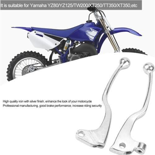 1 Pair universial Motorcycle Clutch Brake Lever Handle Silver for Yamaha YZ80/YZ125/TW200