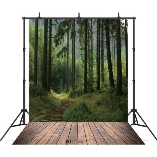 Trees Wooden Floor Photography Background for Children Baby Shower New Born Portrait Customized Vinyl Backdrop Photocall