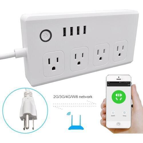 Wifi Smart Power Strip Multi Plug Power Socket Plug Outlet Work with Alexa for Voice Controls Smart Home US