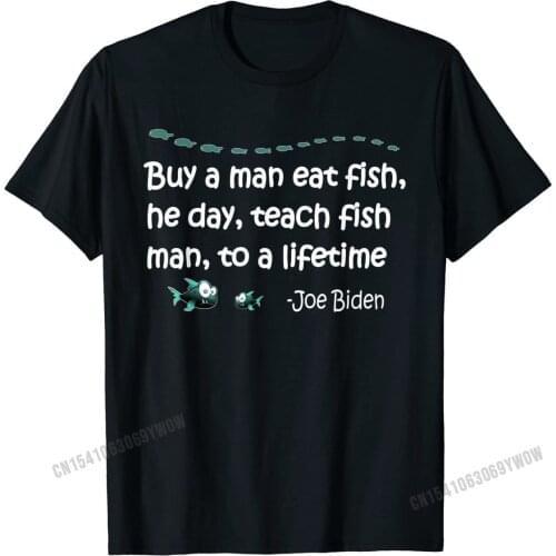 Funny Anti Joe Biden Political Funny Sarcastic Fishing Idiot T-Shirt Fitted Adult Tshirts Europe Tops & Tees Cotton Fashionable
