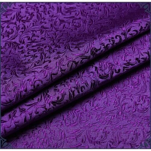 Purple Wheat Floral Metallic Jacquard Brocade Fabric, felt satin cloth costume dress sewing fabric for patchwork upholstery