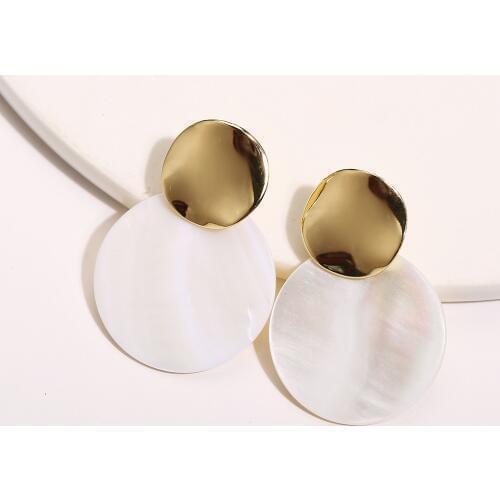 2019 Fashion Geometric Earrings for Women Round Acrylic Clip on Earrings No Pierced Metal Charming Vintage Earrings