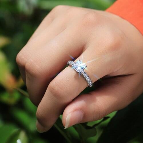 14K Gold Princess Real Diamond Ring for Women Anillos Mujer Bizuteria Gemstone Femme Diamond Jewelry Anel Gold Rings jewerly