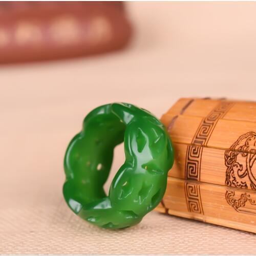 100% real green jade rings carved brand ring Jade Stones for men jade Jewellery emerald rings jadeite ring
