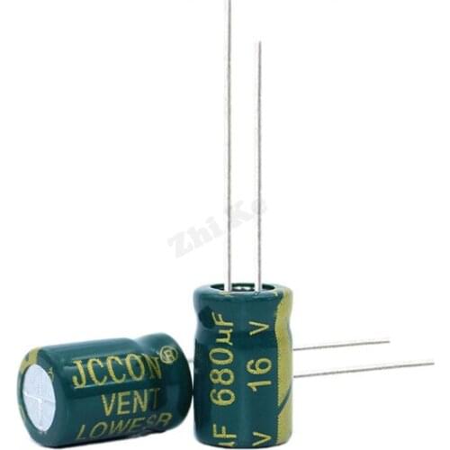 30pcs/lot 16V 680UF 8*12mm high frequency low impedance aluminum electrolytic capacitor 680uf 16v 20