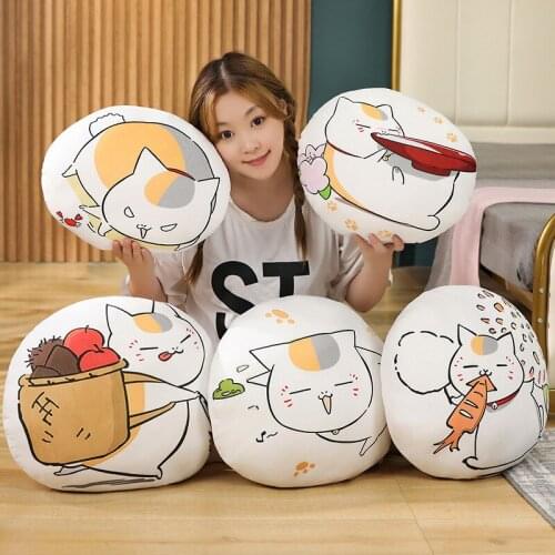 35/45cm Kawaii Natsume Cat Teacher Plus Pillow Soft Stuffed Animal Anime Cushion for Adults Children Girl Cartoon Birthday Gifts
