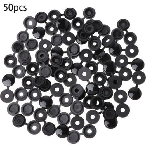 50Pcs Hinged Plastic Screw Cover Fold Cap Button For Furniture Decorative Cover