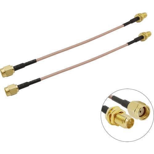 2Pcs RP-SMA Male to RP-SMA Female Antenna Adapter FPV Antenna RG316 RF Extension Cable RP SMA Female to RP SMA Male Connector