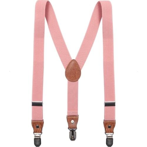 Kids Suspenders Adjustable Stripe Print Braces With 3 Clips 2.5*70CM Microfiber Leather Elastic Kids