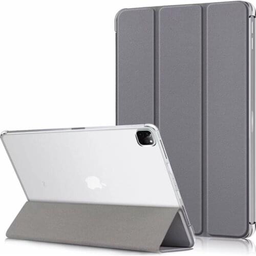 For iPad Pro 12.9 A2229 A2233 2020 Magent Flip Leather Stand Clear Back Cover Coque For ipad Pro 12.9 2020 2018 Cover + PenFilm