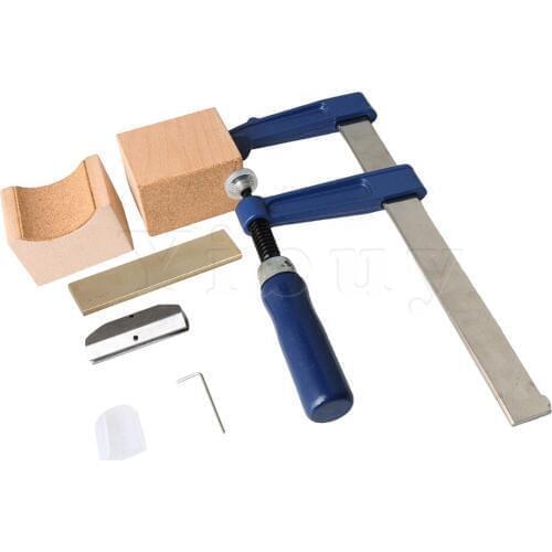 Yibuy Fret Press Tool Insert Luthier Fretting DIY Tool + 2 Wooden Soundhole Cauls + Flat Brass Insert for Electric Guitar Bass