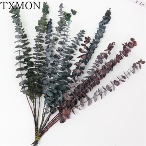 5pcs Artificial Simulation eucalyptus dried flowers eternal flower home living room hotel decorative fake flower shooting props