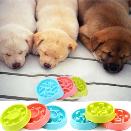 AHUAPET Dog Bowl Food Feeder Prevent Obesity Slow Dog Bowl Puppy Food Pet Supplies Outdoor Travel Dogs Supplies ciotole cane E