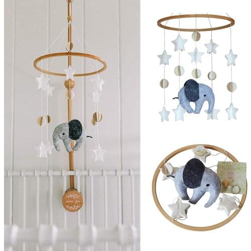 Mobile Bed Bell For Baby Cartoon Plush Toys Elephant Baby Room Decoration Intellectual Enlightenment Toys Sleep Soothing Toy