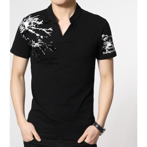 Short Sleeve T Shirt Men 2021 Summer Green Black Tshirt Top Tees HIP HOP PUNK ROCK Fashion Clothes Plus Size M-4XL 5XL V NECK